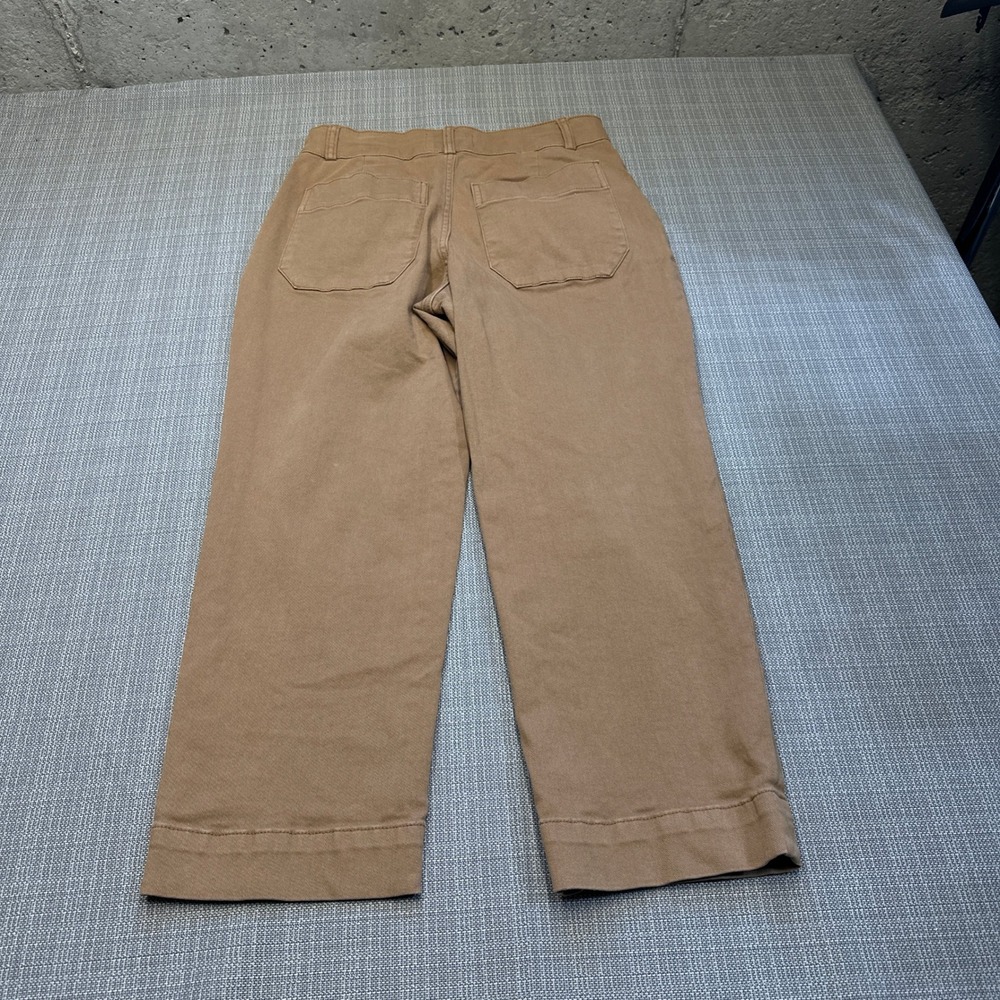 Everlane Organic Cotton Wide Leg Crop Pants Womens 10 Camel Brown High rise - Picture 5 of 12